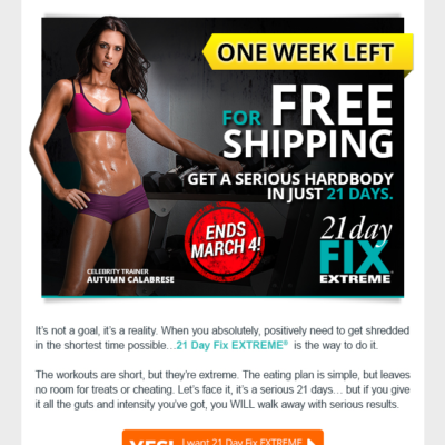 21 Day Fix Extreme - Countdown - Email