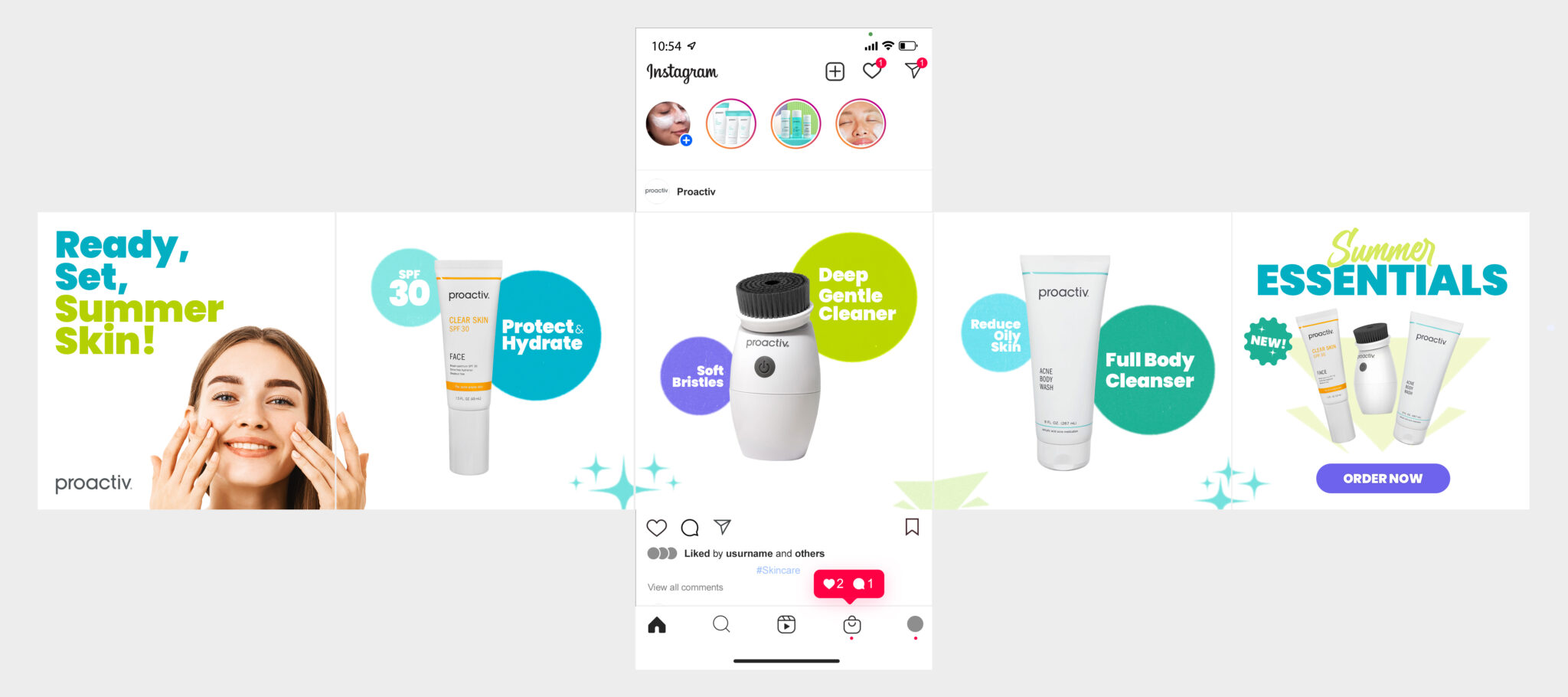 Proactiv - social media design, reel, social media post